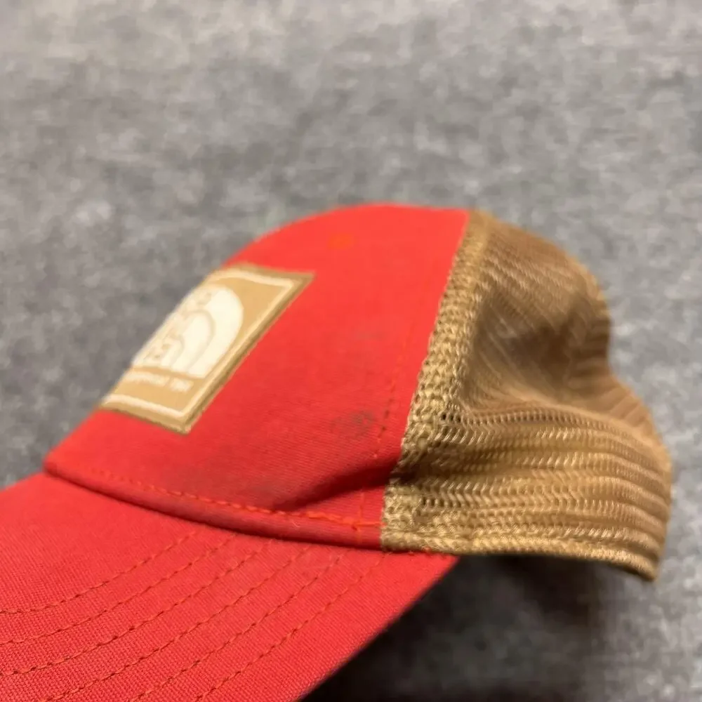 The North Face Hat Cap Snap Back One Size Mens Red Mesh Trucker Outdoor NF00CGW2